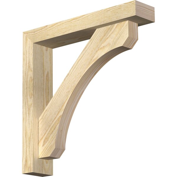 Ekena Millwork Legacy Block Rough Sawn Bracket w/ Offset Brace, Douglas Fir, 4"W x 20"D x 20"H BKT0402X20X20LEC05RDF - main